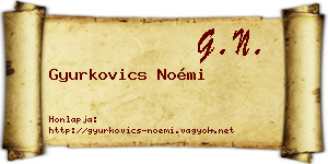 Gyurkovics Noémi névjegykártya