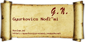 Gyurkovics Noémi névjegykártya
